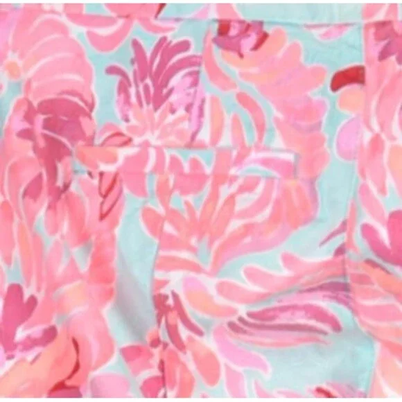Lilly Pulitzer Poolside Blue LOVE BIRDS KELLY PANTS Skinny Ankle Stretch Size 2 - Picture 3 of 3